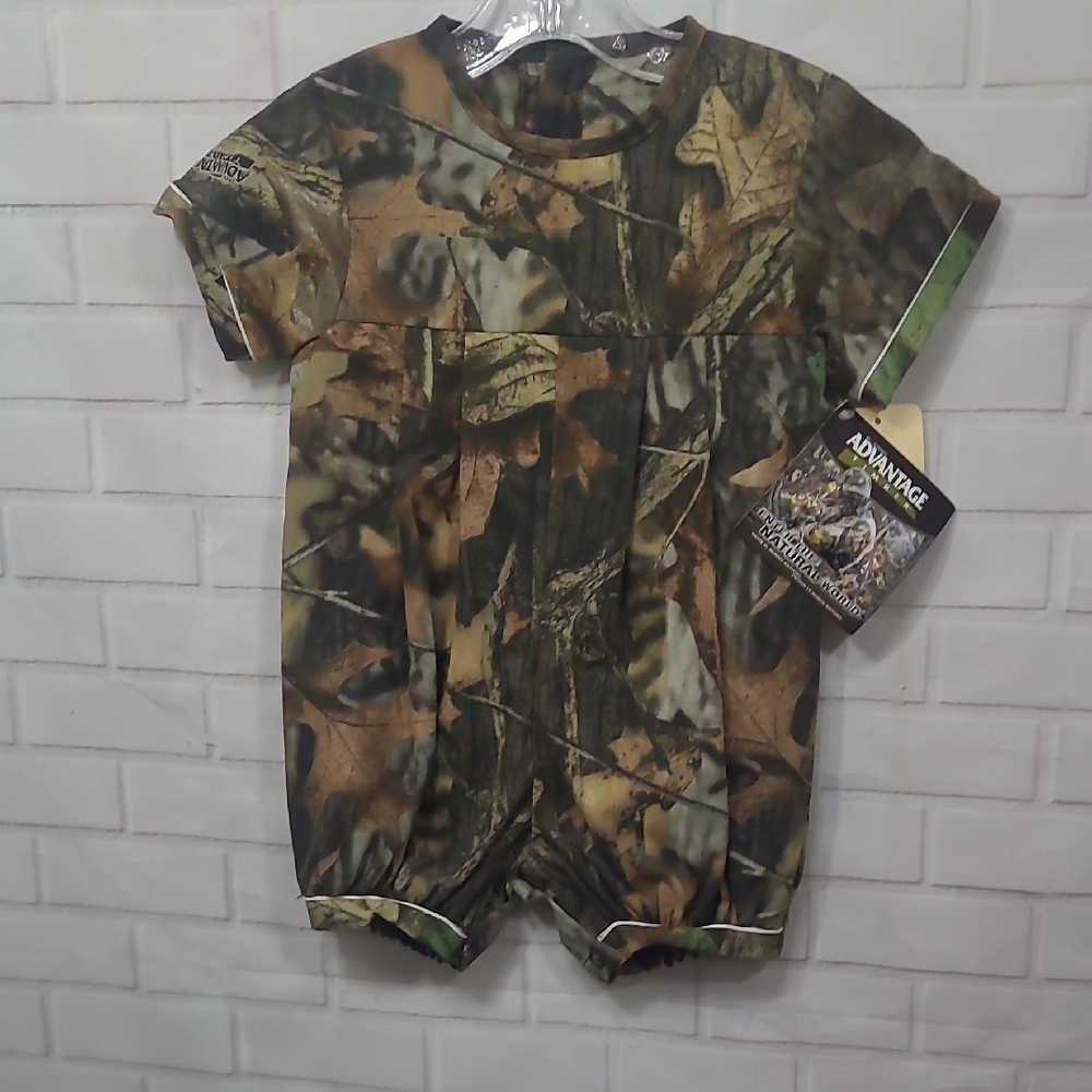 Brown and Green Camouflage Bodysuit